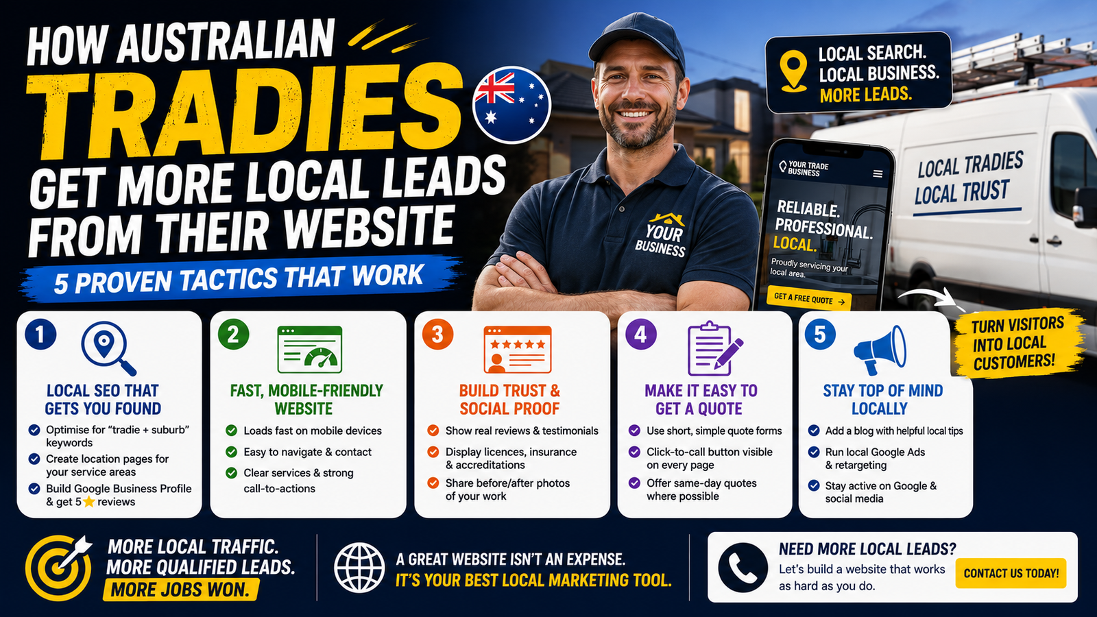 How Australian Tradies Get More Local Leads From Their Website (5 Proven Tactics)