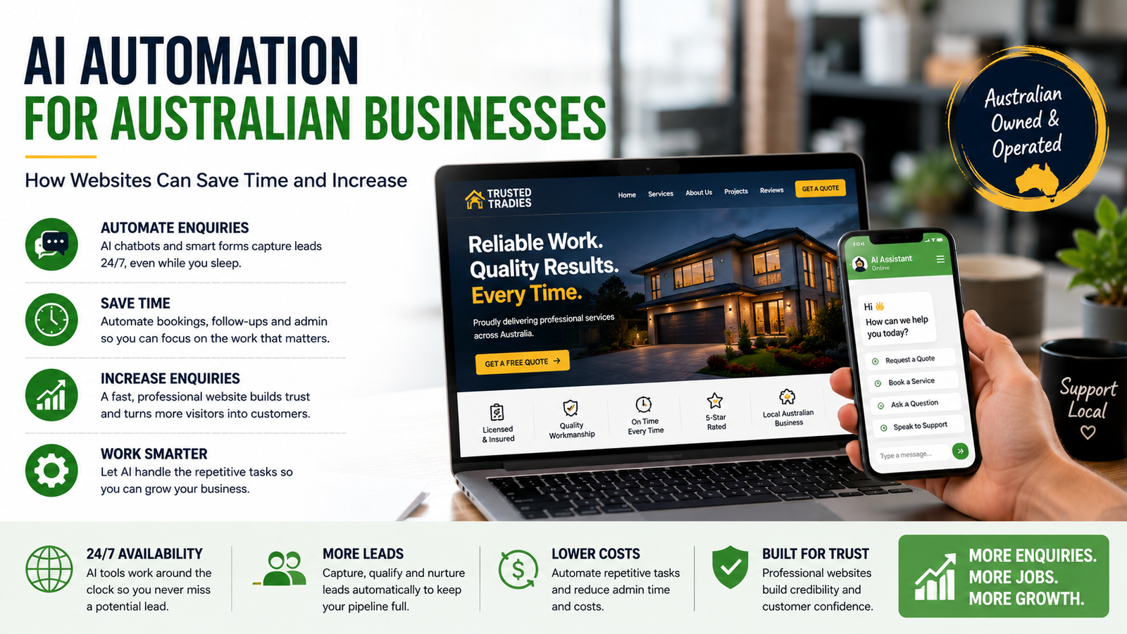 AI Automation for Australian Businesses: How Websites Can Save Time and Increase Enquiries
